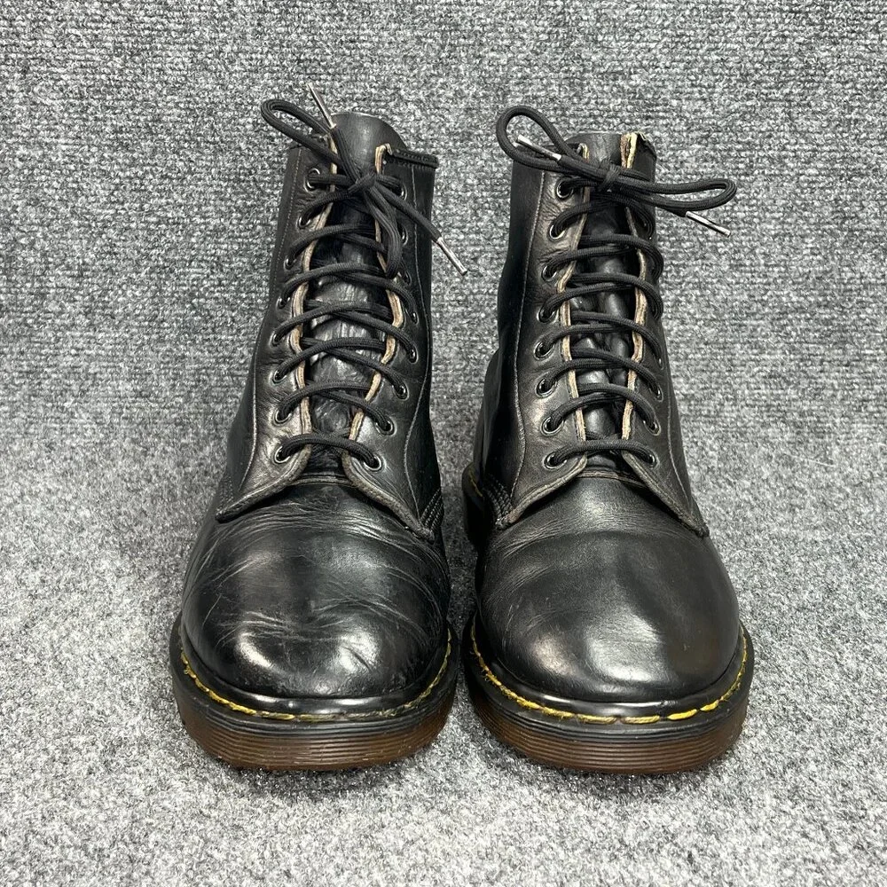 Dr. Martens 1460 Ben Boots Mens Sz 10 Black Smooth Leather‎ Made In England Lace